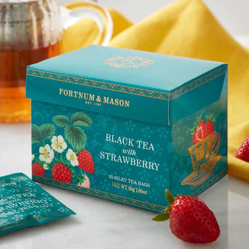 Black Tea with Strawberry, 15 Silky Tea Bags, 30g